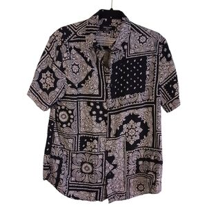 Size S & M Basement Mens Dress Casual Short Sleeve Regular Fit NWO Cotton/ Linen